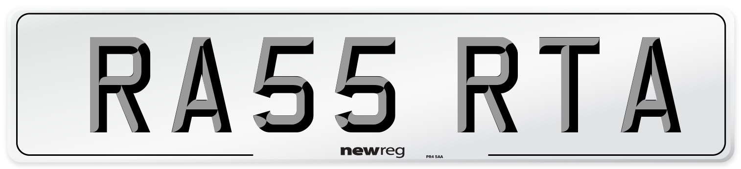 RA55 RTA Number Plate from New Reg